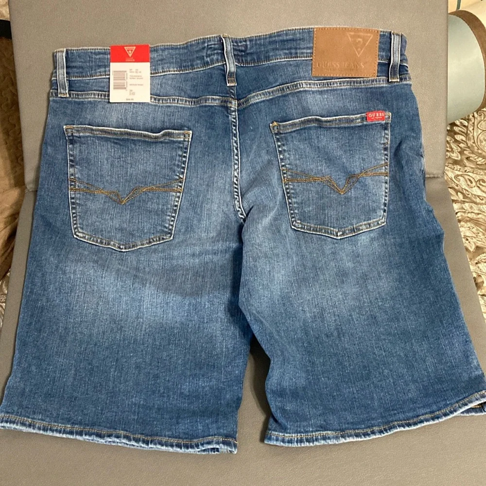 GUESS Classic Blue Jean Shorts w/ Stretch Men’s 38W - Picture 2 of 8